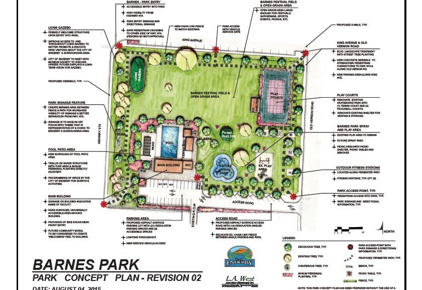 Barnes Park Concept Plan Completed City of Enderby