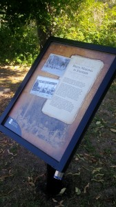 Heritage Interpretive Sign about Brick Making in Enderby. Watch for it the next time that you are strolling along the Riverwalk!