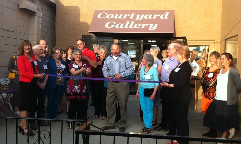 Courtyard Gallery Ribbon Cutting by Mayor Cyr