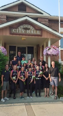 Enderby Storm at City Hall to celebrate 2015 victory at Provincials