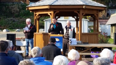 MLA Greg Kyllo Speaks at Announcement of Enderby Memorial Terrace Phase 2