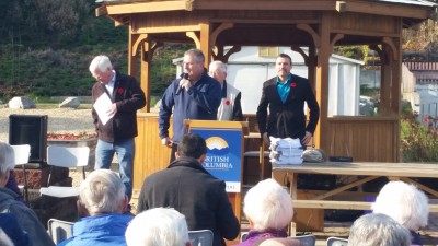 Mayor McCune Speaks at Announcement of Enderby Memorial Terrace Phase 2