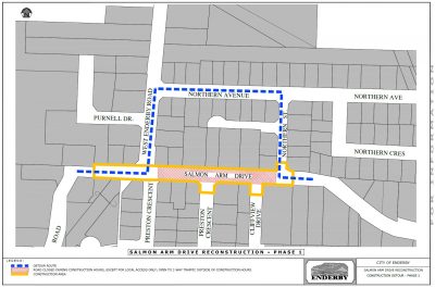 Salmon Arm Drive Phase 1 Detour
