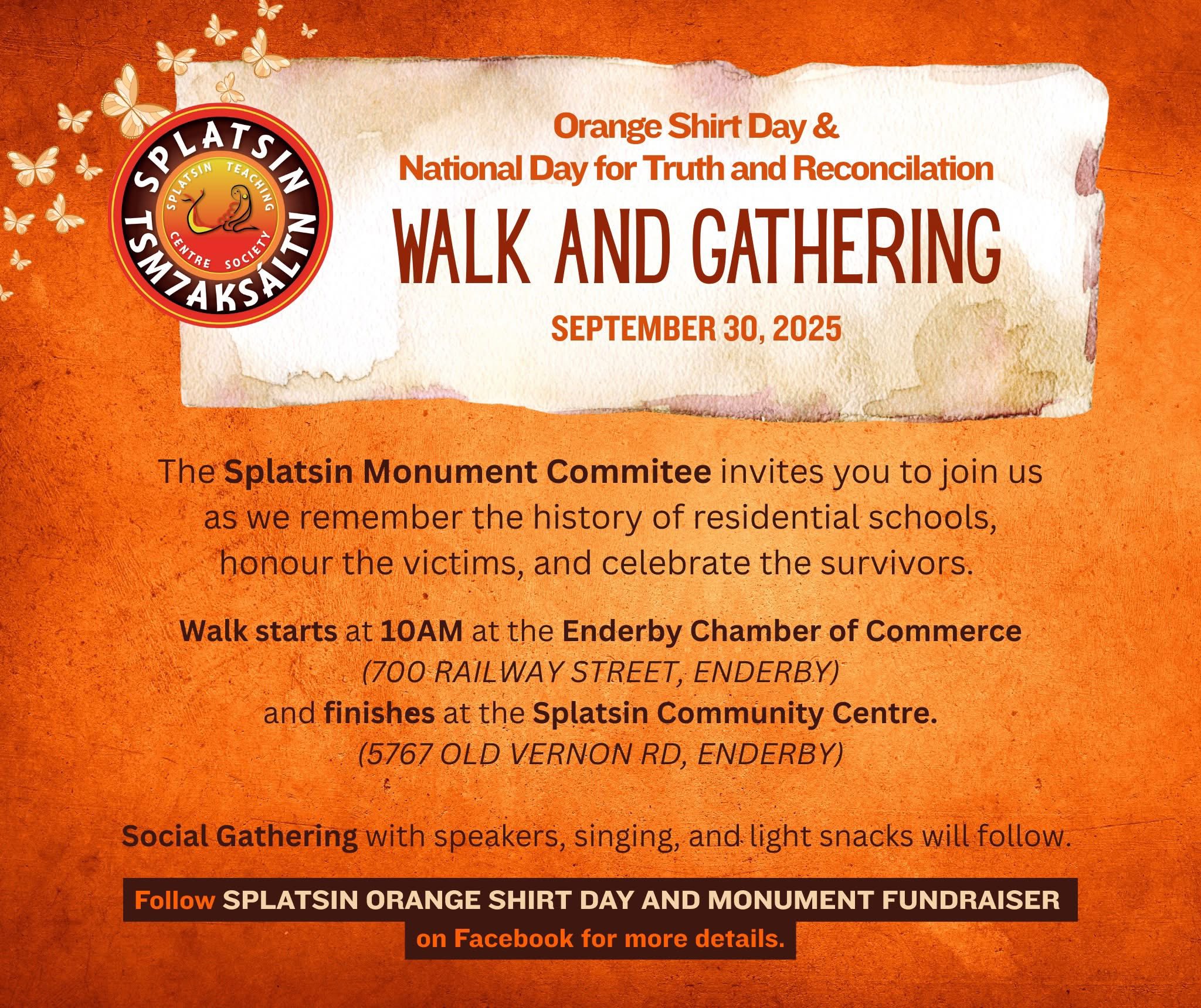 Splatsin National Day for Truth and Reconciliation 2025 Walk