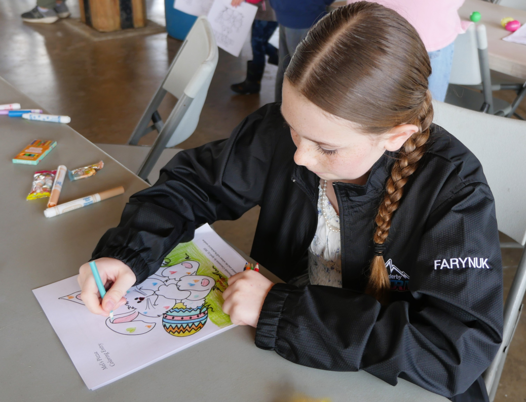 Easter girl colouring