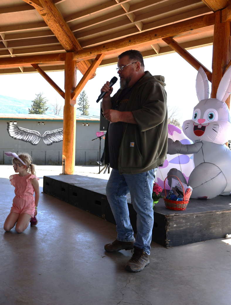 Councillor Ramey MC'ing tight shot