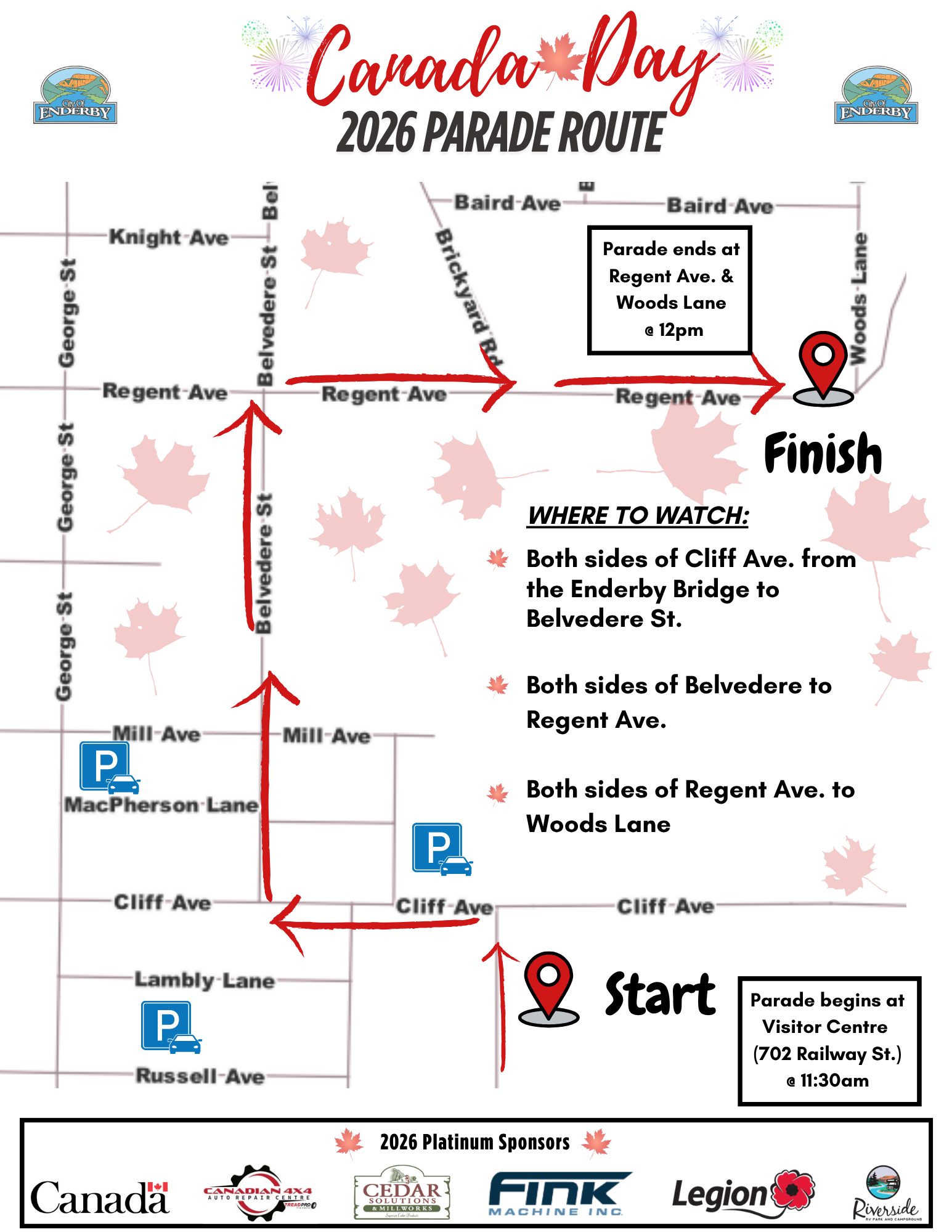 Canada Day 2026 Public Parade Route