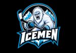 Icemen Logo and Mascot black background
