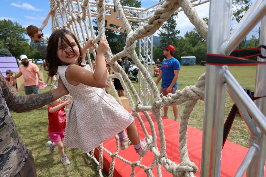 Girl on Ninja netting